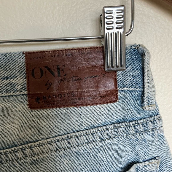 One Teaspoon Bandits Blue Jean Shorts Distressed Cut-Off Style 27 - Picture 4 of 8